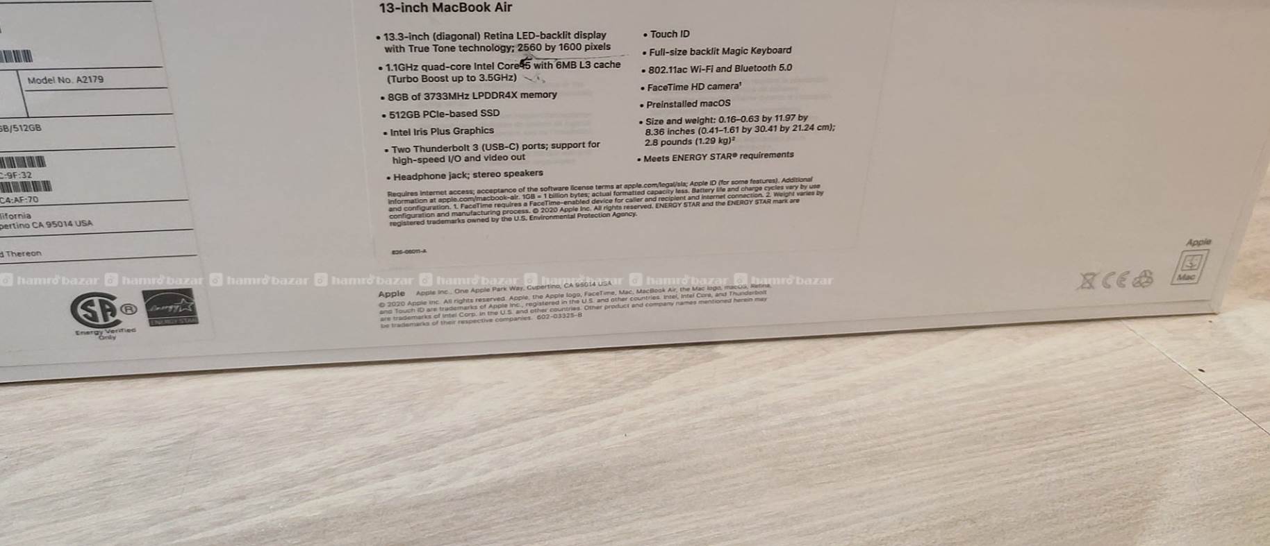 APPLE MACBOOK AIR M1 2020 MODEL 5