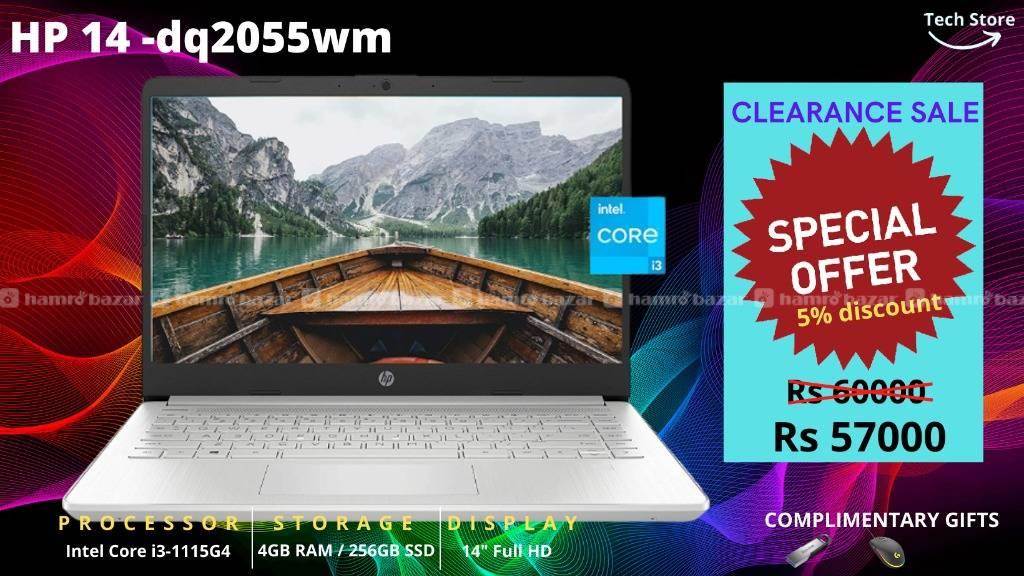 Laptop HP  14-dq2055wm , i3 10th Gen 1