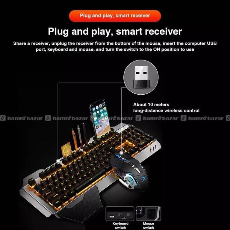 Gaming 2 4G Wireless Keyboard and Mouse Combos Rec 2
