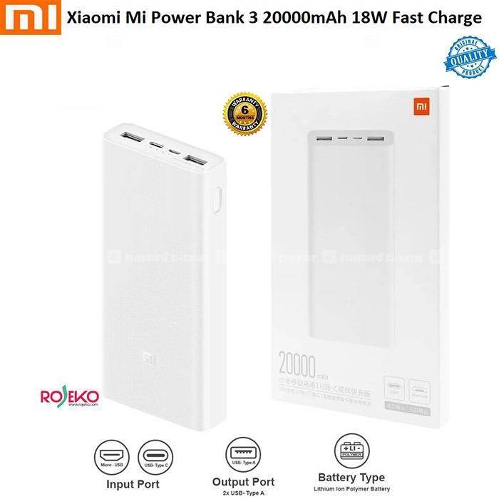 MI Xiaomi Power Bank 3 20000mAh 18W Fast Charge 1