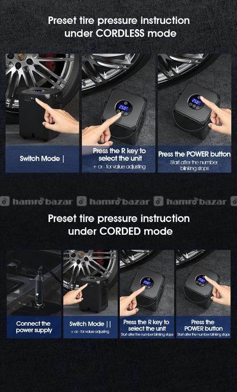 Licheers Portable Air Pump for Car, Bikes 120watt 3