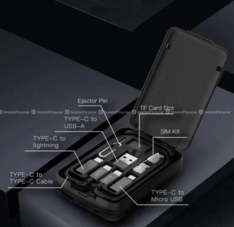 BUDI 5000mAh Power Bank Multi Cables Set 7