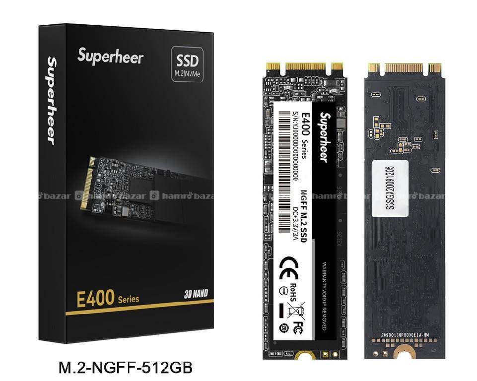 【SSD 512GB】SUPERHEER E400 M.2 SATA NGFF Buy brand new Superheer 512GB M.2 NGFF E400 series SSD in