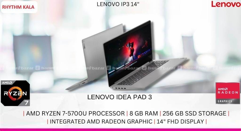 LENOVO IDEAPAD 3 R7 5700U 8/256GB/14" FHD LAPTOP 1
