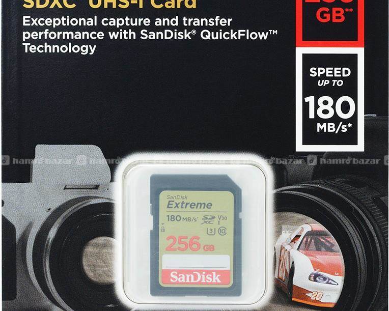 SANDISK EXTREME SD CARD 256GB 180MBS FOR SALE 4