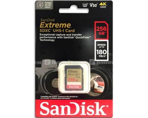 SANDISK EXTREME SD CARD 256GB 180MBS FOR SALE 1