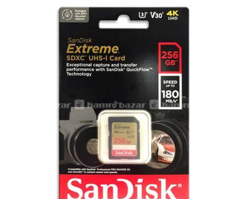 SANDISK EXTREME SD CARD 256GB 180MBS FOR SALE 2