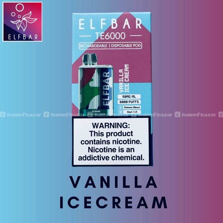 ELF BAR TE6000 – VANILLA ICE CREAM for Rs.2500