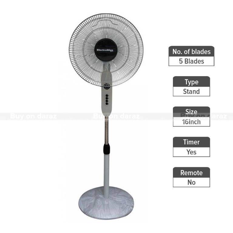 ELECTROMAX STAND FAN WITH ROUND BASE, EMX-805 1